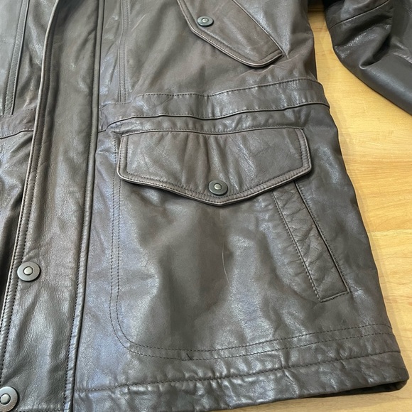 Towne From London Fog Leather Coat Mens Medium EUC! - Picture 3 of 11